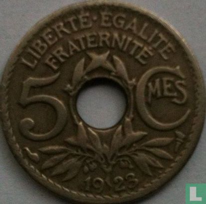 France 5 centimes 1923 (corne d'abondance) - Image 1