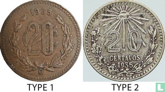 Mexico 20 centavos 1935 (type 1) - Afbeelding 3