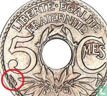 France 5 centimes 1923 (thunderbolt) - Image 3