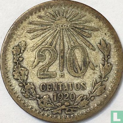 Mexico 20 centavos 1920 (type 2) - Image 1