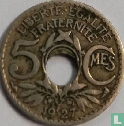 France 5 centimes 1927 (misstrike) - Image 1