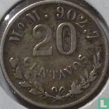 Mexico 20 centavos 1902 (Mo M) - Afbeelding 2