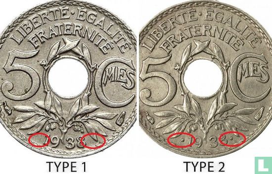 Frankrijk 5 centimes 1938 (type 2 - zonder ster) - Afbeelding 3