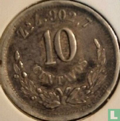 Mexico 10 centavos 1891 (Zs Z) - Afbeelding 2