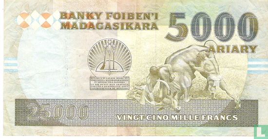Madagaskar 25.000 Francs (handtekening 1) - Afbeelding 2