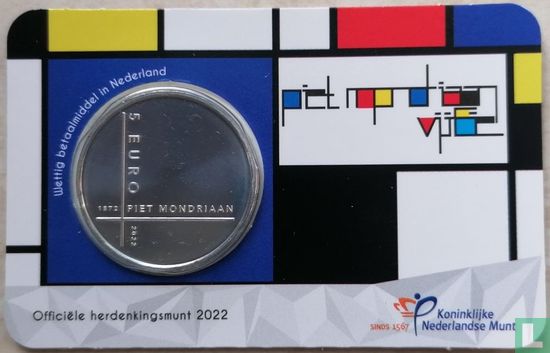 Niederlande 5 Euro 2022 (Coincard - UNC) "Piet Mondriaan" - Bild 1
