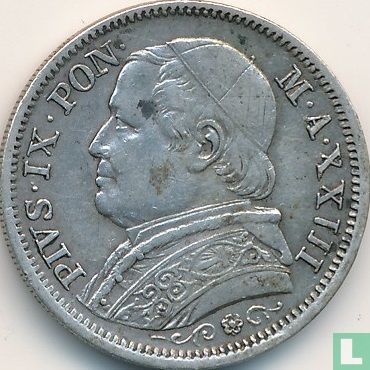 États pontificaux 1 lira 1869 (XXIII) - Image 2