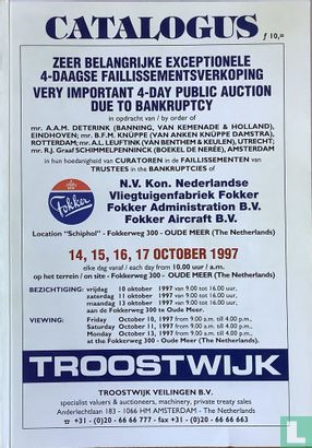 Catalogus veiling NV Kon. Nederlandse Vliegtuigfabriek Fokker - Image 1