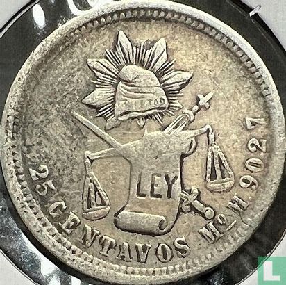 Mexique 25 centavos 1873 (Mo M) - Image 2