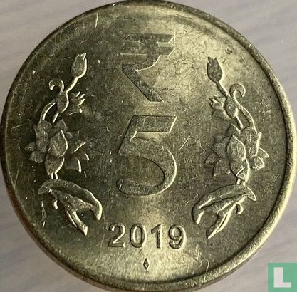 Inde 5 roupies 2019 (Mumbai - type 1) - Image 1