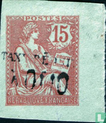 Frankrijk type Mouchon postwaardestuk (uitgeknipt) 15c