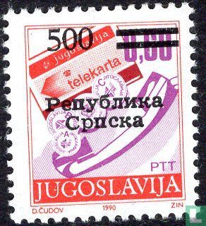 Postage stamps with overprint