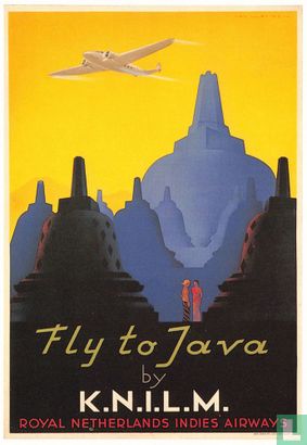 Fly to Java by K.N.I.L.M. ROYAL NETHERLANDS INDIES AIRWAYS - Image 1