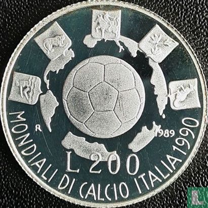 Italy 200 lire 1989 (PROOF) "1990 Football World Cup in Italy" - Image 1