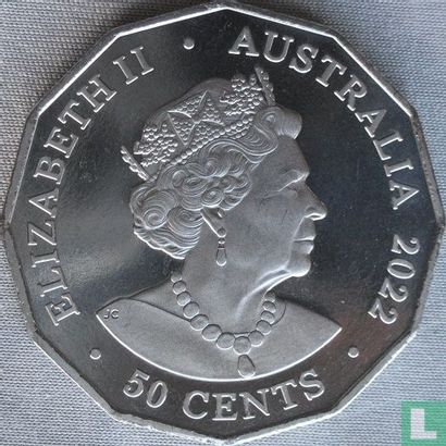 Australië 50 cents 2022 "70th anniversary Accession of Queen Elizabeth II" - Afbeelding 1