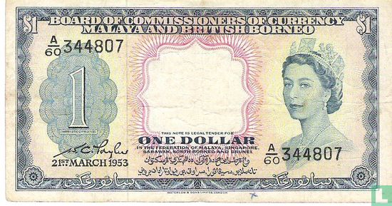 Malaya & British Borneo 1 dollar 1953 - Image 1
