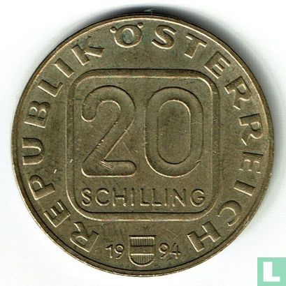 Oostenrijk 20 schilling 1994 "800 years of Vienna Mint" - Afbeelding 1