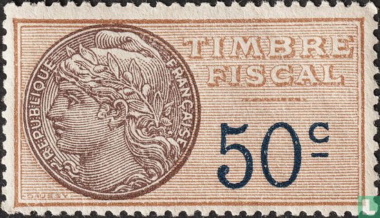 France timbre fiscal - Daussy 1925 (0,50F)