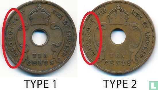 Oost-Africa 10 cents 1936 (zonder muntteken - type 1) - Afbeelding 3