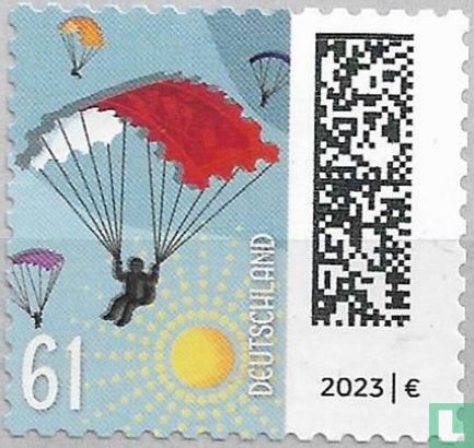 Postzegel zweefvliegtuig