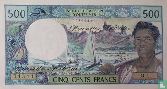 Nieuwe Hebriden 500 Francs - Afbeelding 1
