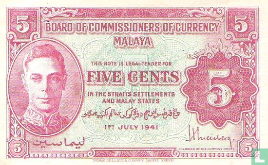 Malaya 5 cents - Image 1