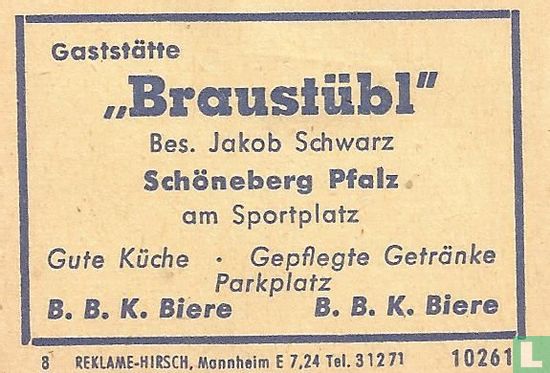 Gaststätte Braustüble - Jakob Schwarz