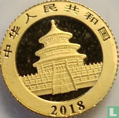 China 10 Yuan 2018 (Gold) "Panda" - Bild 1