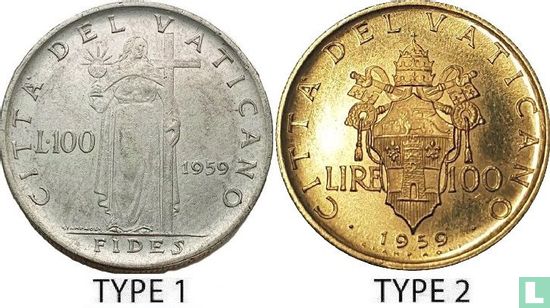 Vatican 100 lire 1959 (type 1) - Image 3