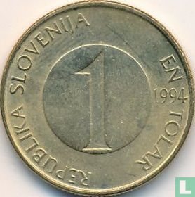 Slovenia 1 tolar 1994 (type 1) - Image 1