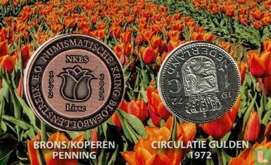 Nederland 1 gulden 1972 (coincard - met medaille - 50 years NKBS Flower Bulb Region) - Afbeelding 2