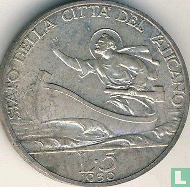 Vaticaan 5 lire 1930 - Afbeelding 1