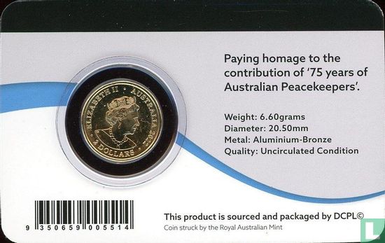 Australië 2 dollars 2022 (coincard) "75 years Peacekeeping" - Afbeelding 2
