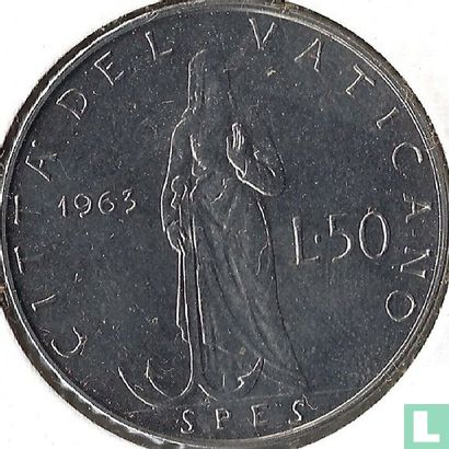 Vaticaan 50 lire 1963 - Afbeelding 1