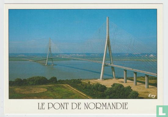 Le pont de Normandie Honfleur Calvados Le Havre Seine-Maritime France Cartes Postales Bridge Postcard - Afbeelding 1