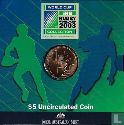 Australië 5 dollars 2003 (folder) "Rugby World Cup in Australia" - Afbeelding 1