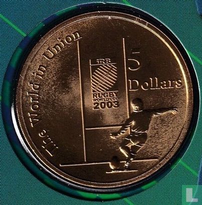 Australien 5 Dollar 2003 (Folder) "Rugby World Cup in Australia" - Bild 3