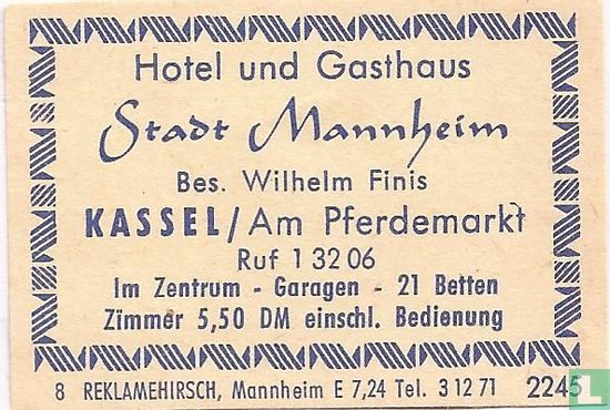 Hotel und Gasthaus Stadt Manheim