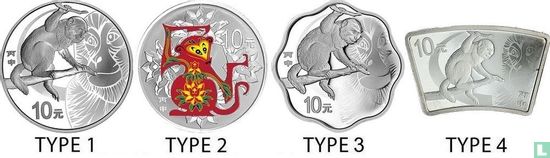 China 10 yuan 2016 (PROOF - type 3) "Year of the Monkey" - Afbeelding 3