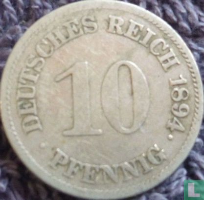 Empire allemand 10 pfennig 1894 (E) - Image 1