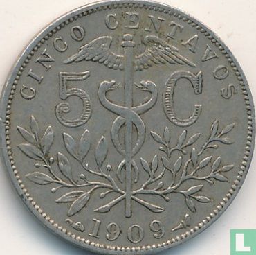 Bolivia 5 centavos 1909 (met muntteken) - Afbeelding 1