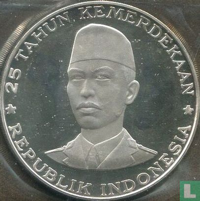 Indonésie 1000 rupiah 1970 (BE) "25th anniversary of Independence" - Image 2