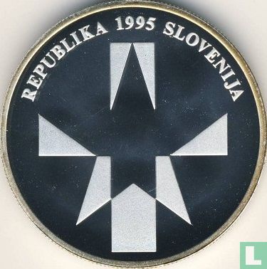 Slovénie 500 tolarjev 1995 (BE) "50th anniversary Victory over nazism and fascism" - Image 2