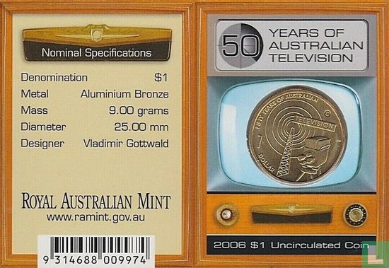 Australië 1 dollar 2006 (folder - C) "50 years of Australian television" - Afbeelding 2