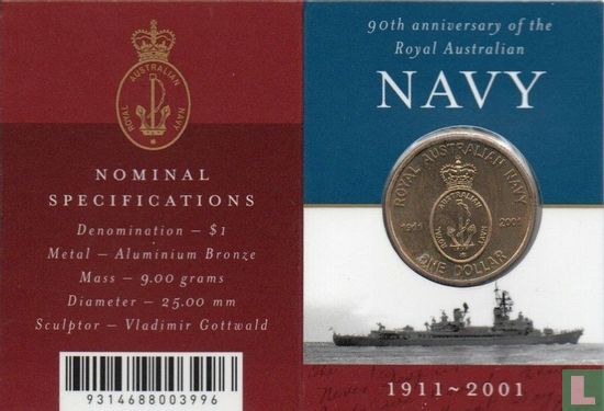 Australien 1 Dollar 2001 (Folder) "90th anniversary of the Royal Australian Navy" - Bild 2