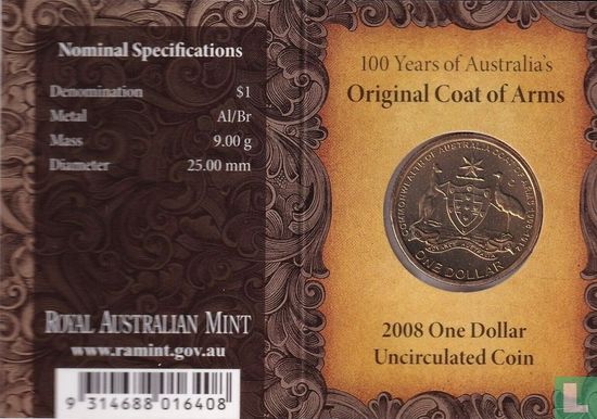 Australia 1 dollar 2008 (folder - C) "100th anniversary Original Coat of Arms" - Image 1