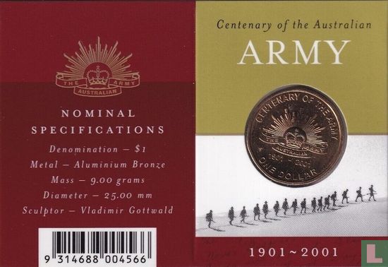 Australien 1 Dollar 2001 (Folder - S) "Centenary of the Australian Army" - Bild 2
