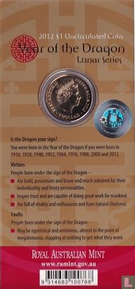 Australien 1 Dollar 2012 (Folder) "Year of the Dragon" - Bild 2