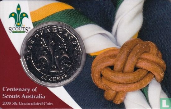 Australië 50 cents 2008 (coincard) "Centenary of scouting in Australia" - Afbeelding 1