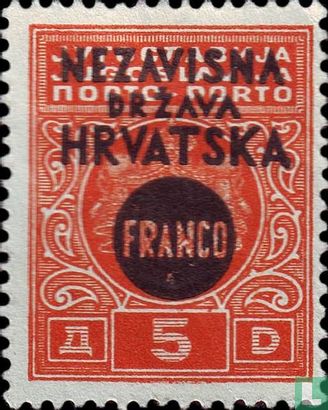 Portzegel, met opdruk FRANCO